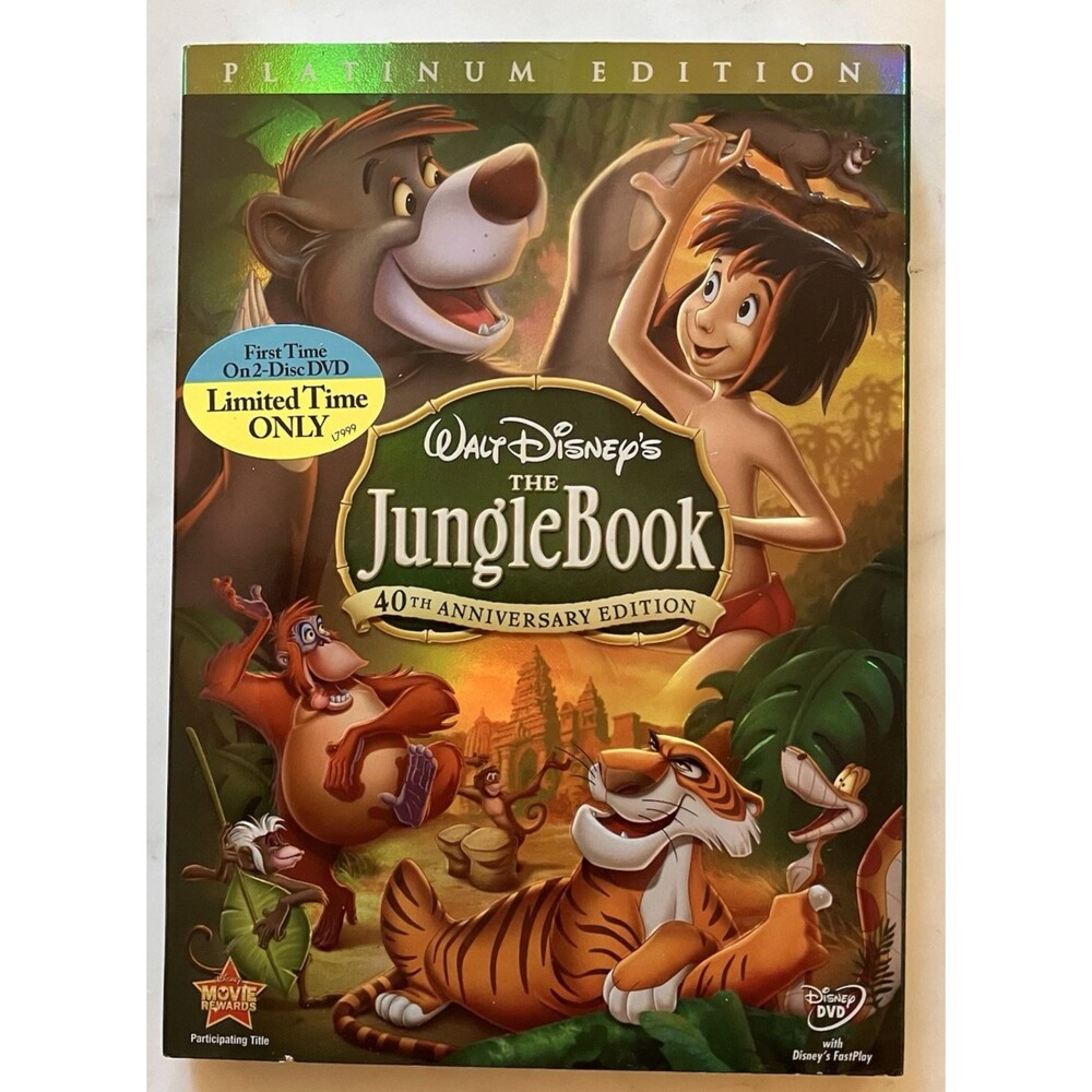 Walt Disney's‎ The Jungle Book DVD 2-Disc 40th Anniversary Platinum Edition Seal